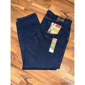 NET Wrangler Men's Sz 46x32 Regular-Fit Classic Denim Blue Jeans Work 96501MR